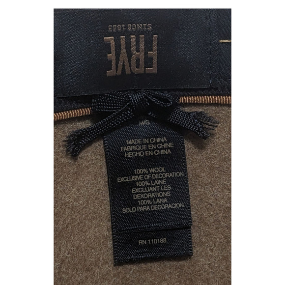 FRYE Felt Fedora Hat Tumbleweed Tan Wool‎ Tall Crown Leather Band Western Size M - Picture 7 of 7